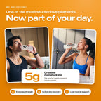 Why add creatine: one of the most studied supplements, 5g creatine monohydrate in every packet for everyday strength, active-day recovery and lean muscle support