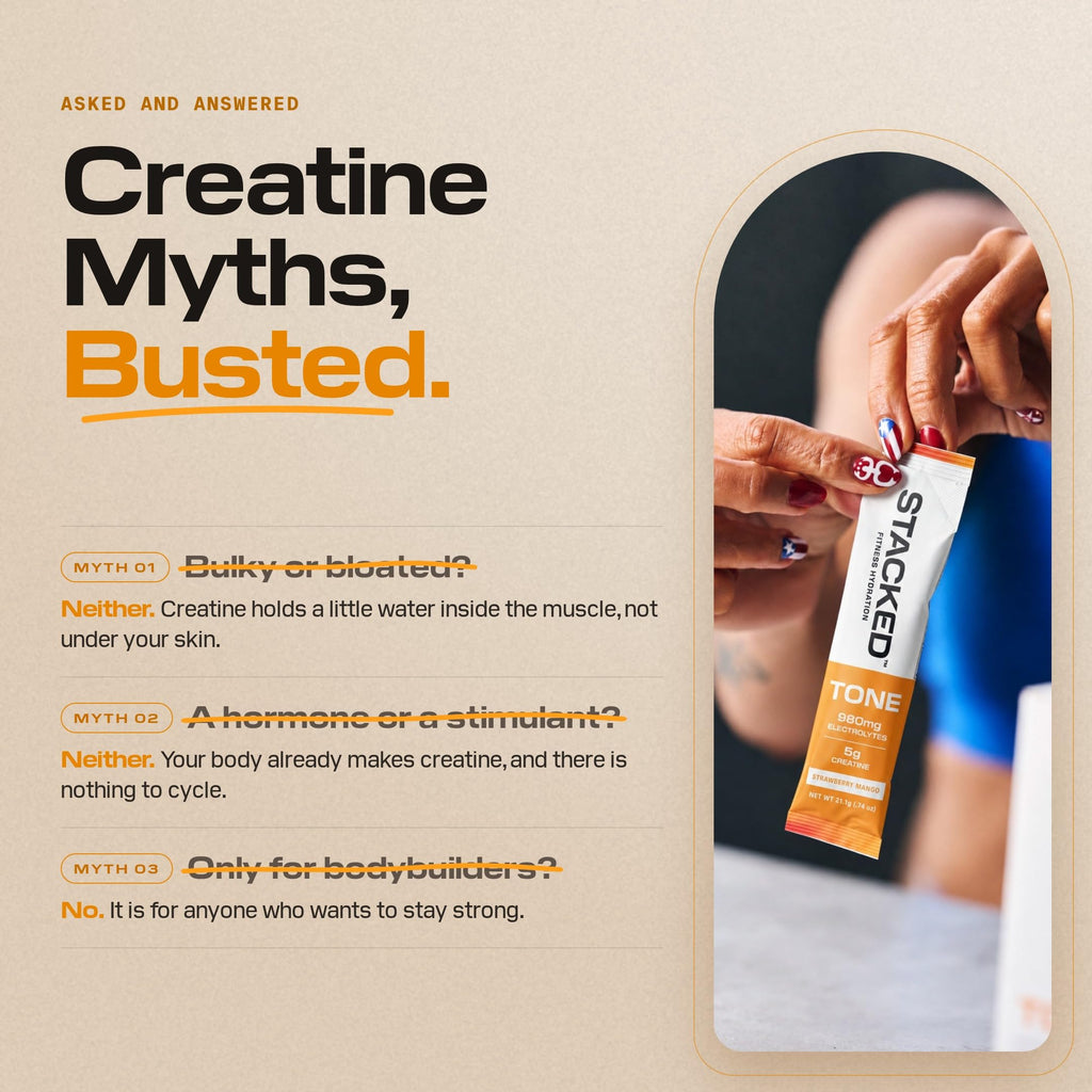 Creatine myths busted: not bulky or bloated, not a hormone or stimulant, not only for bodybuilders