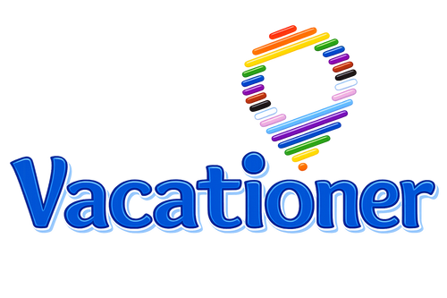 A colorful logo or emblem featuring a large blue letter V in the center, surrounded by curved horizontal bars in rainbow colors on a plain white background.